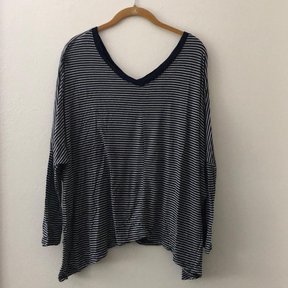Navy and gray striped long sleeve